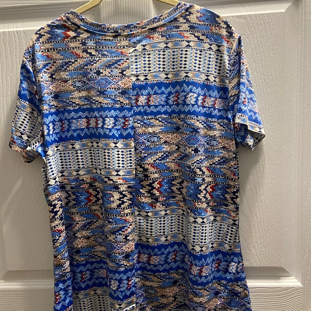 Blue Patterned Women's Top - Picture 2 of 2